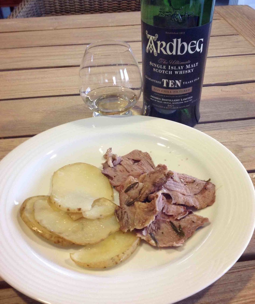 Islay whisky and lamb Jeannette's garlic rosemary lamb recipe Ardbeg 10 yo