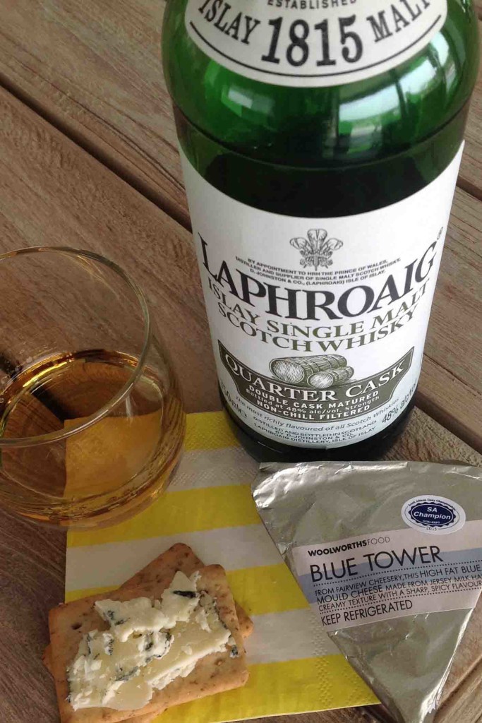 Blue Tower cheese whisky pairing Laphroaig Quarter Cask whisky