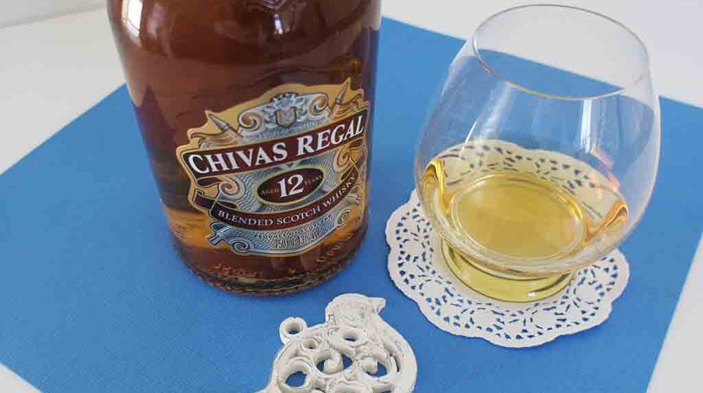 Chivas Regal 12 yo blended whisky with glass
