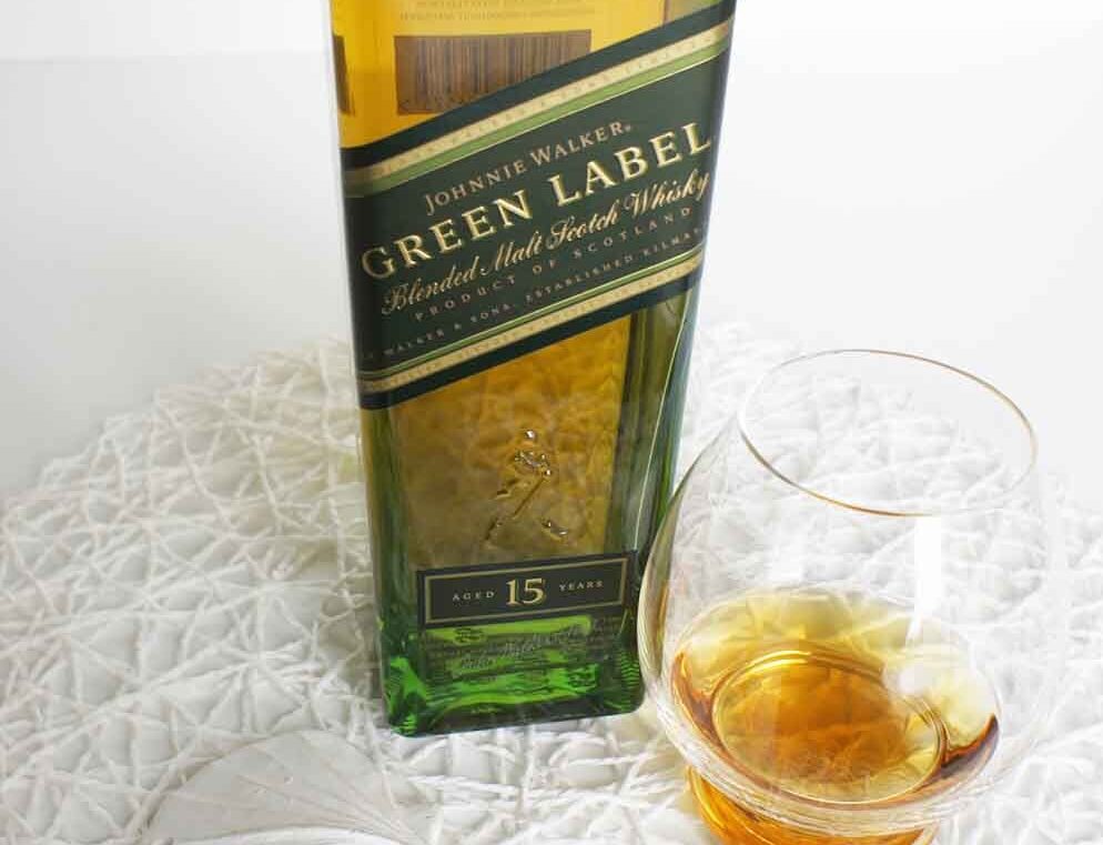 Johnnie Walker Green Label with glass