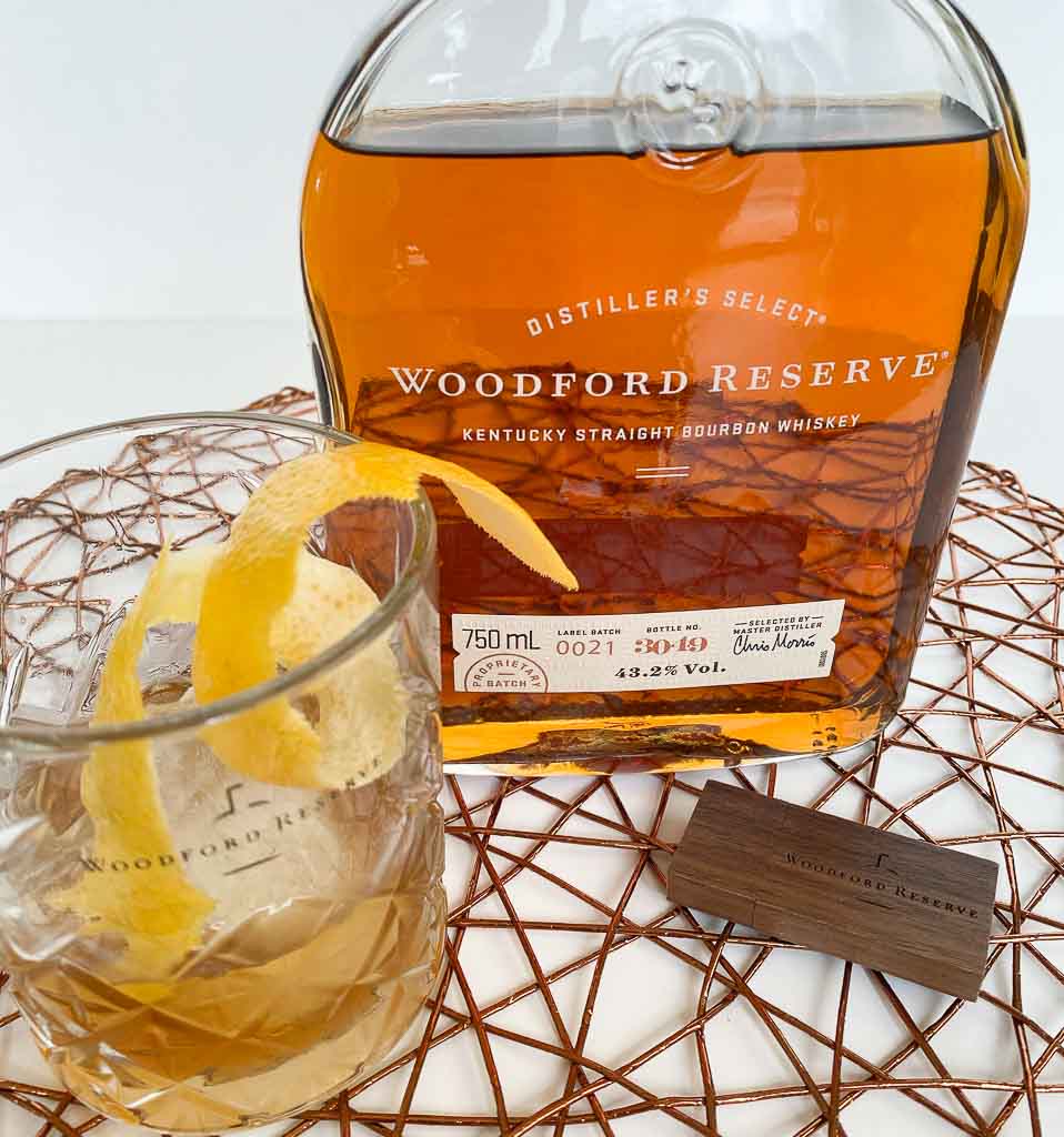 Smoky Old Fashioned Cocktail with Woodford Reserve bourbon