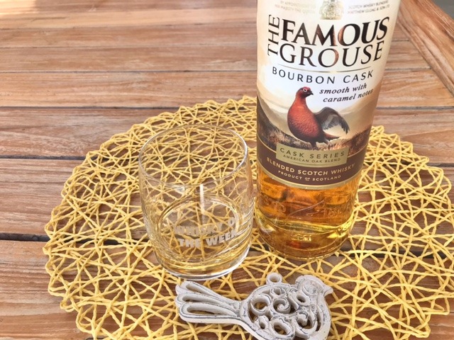 Famous Grouse Bourbon Cask whisky with glass