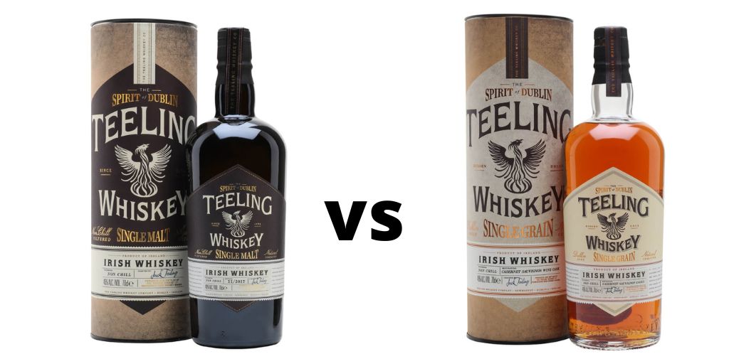 Teeling Single Malt vs Single Grain Irish Whiskey comparison