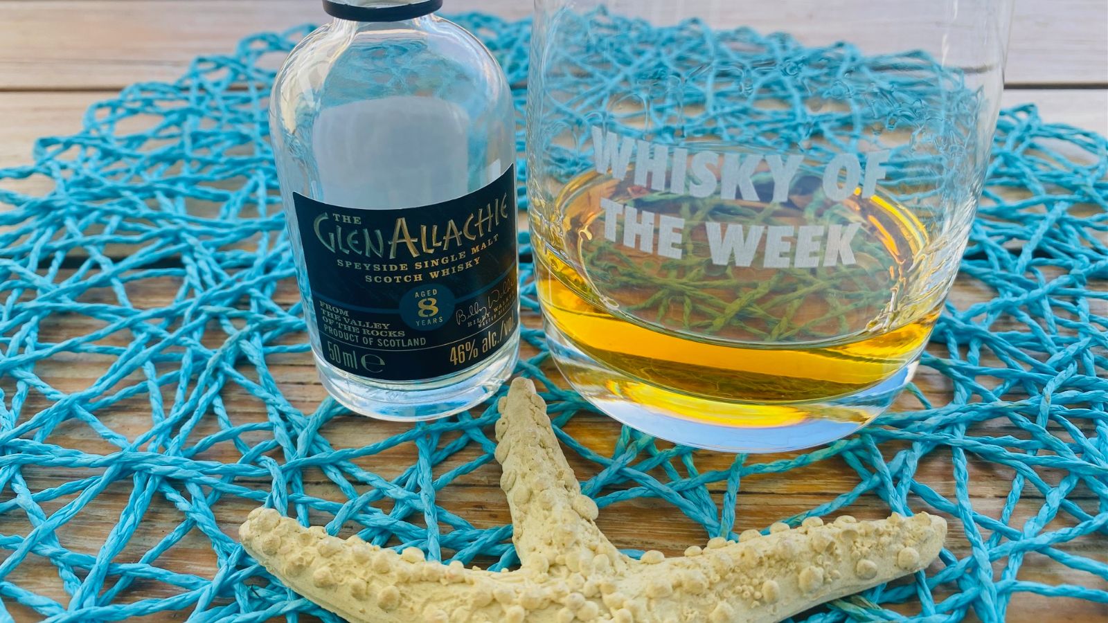 GlenAllachie 8 yo whisky with glass