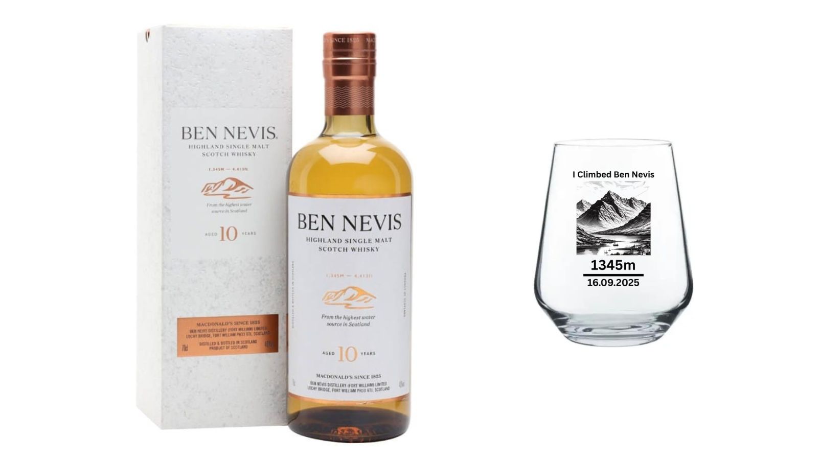 ben nevis 10 yo with glass Best highland whisky