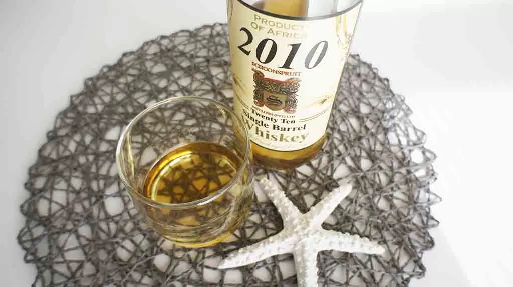 Review and tasting notes Schoonspruit 2010 single barrel whiskey with glass
