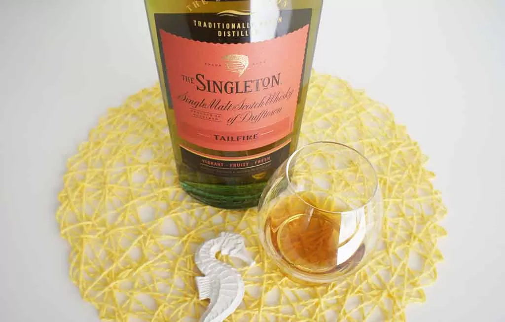 Review and tasting notes Singleton Tailfire single malt whisky with glass