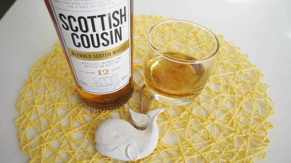 Review and tasting notes Scottish Cousin 12 yo blended whisky with glass