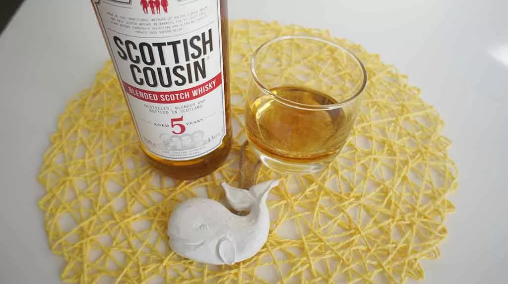 Review and tasting notes Scottish Cousin 5 yo blended whisky with glass