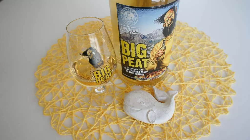 Big Peat Cape Town Edition blended malt whisky with glass