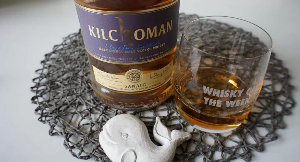 review and tasting notes Kilchoman sanaig single malt whisky with glass