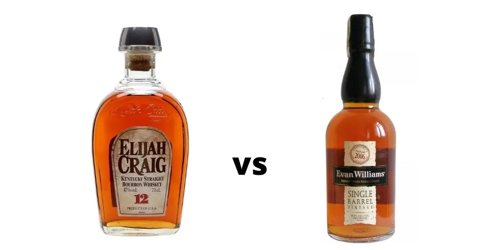 Elijah Craig 12 yo vs Evan Williams Single Barrel bourbon comparison