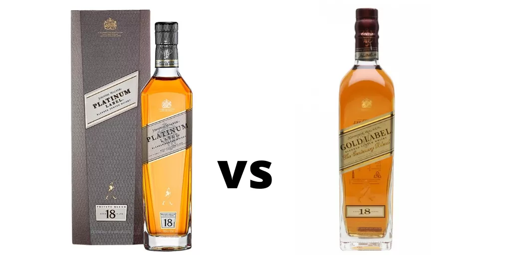 Comparing the Johnnie Walker Platinum Label vs Gold Label whisky