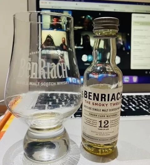 Benriach the smoky twelve whisky with glass