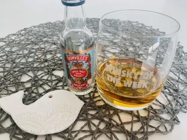 Dunville’s PX Cask 12 yo whiskey with glass