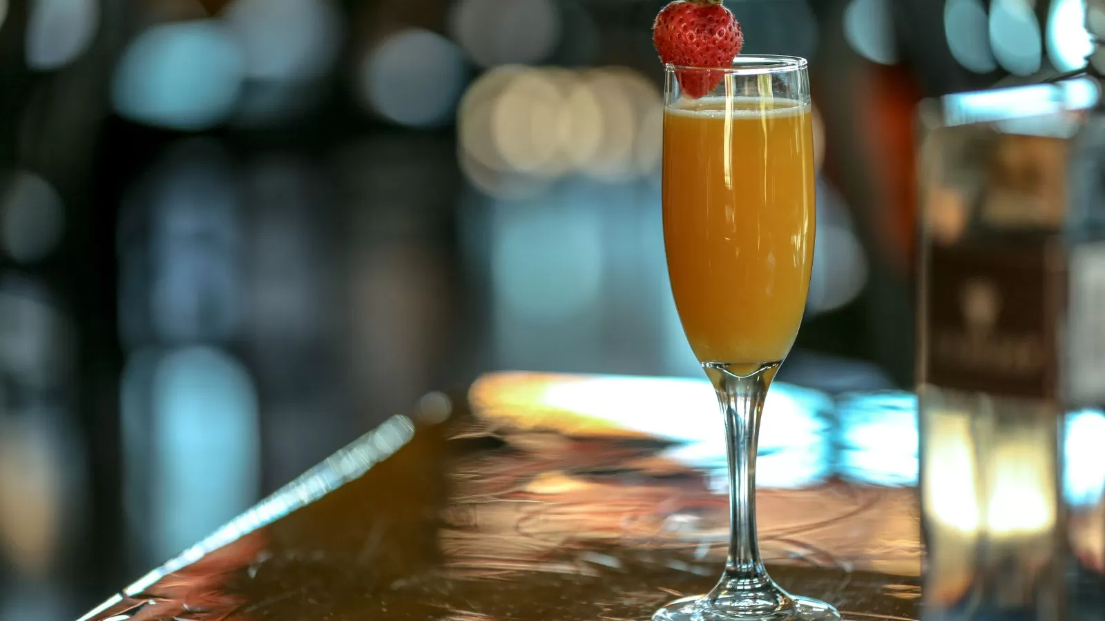 Mango Mimosa cocktail with vodka