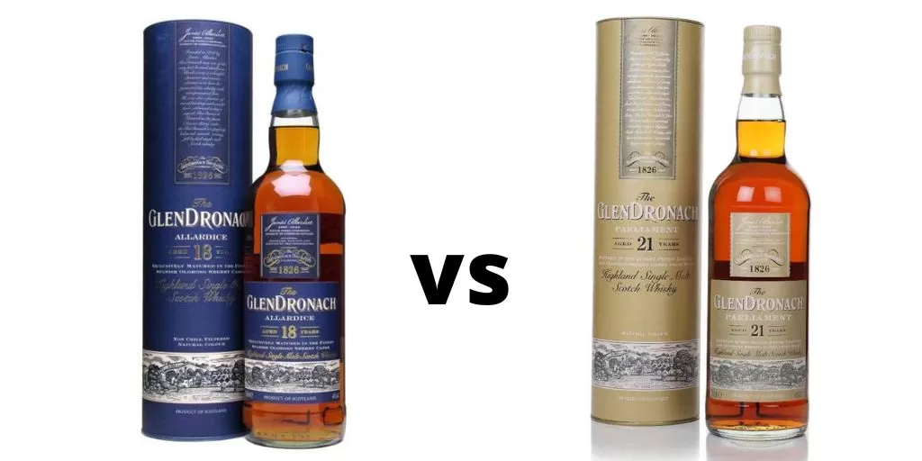 Glendronach 18 vs 21 yo whisky