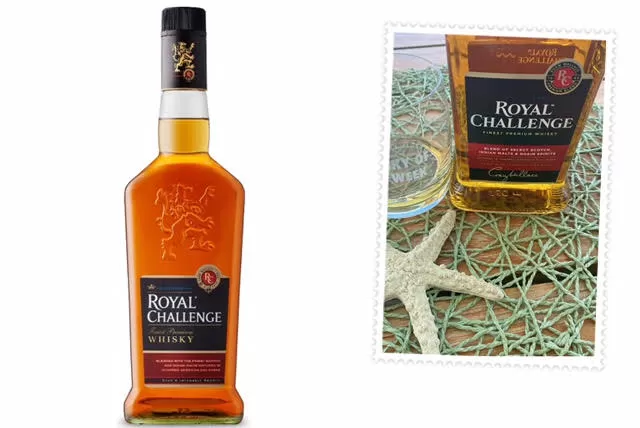 bottle of Royal Challenge blended whisky