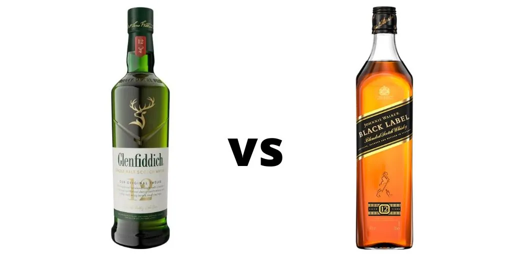 Glenfiddich 12 year old vs Johnnie Walker Black Label whisky